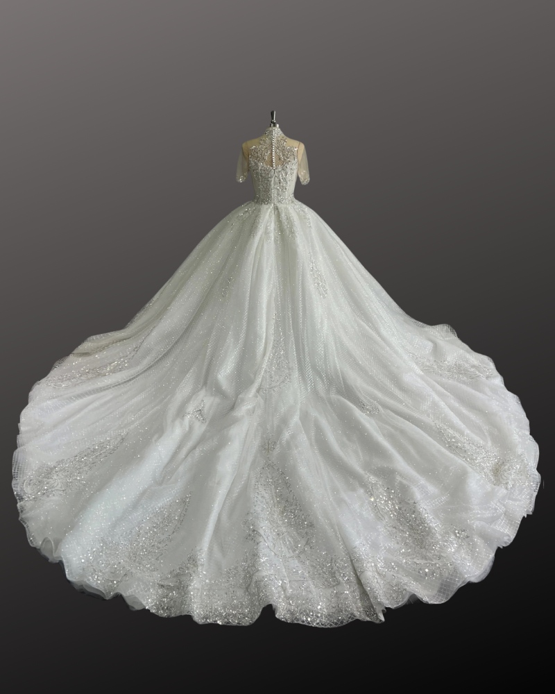 Back of a Luxury Ball Gown Wedding Dress